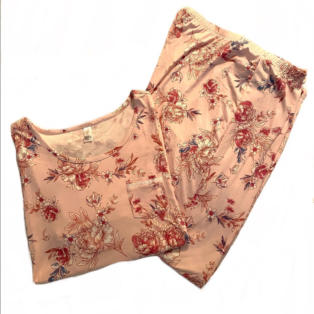 Flora Pink Floral pajama set -XL🌸🌸🌸